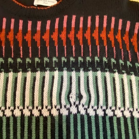 DRIES van NOTEN - Black and multicolor pullover sweater. Size large - Picture 2 of 4